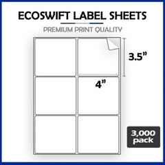 (18000) 4 x 3 1/3 “EcoSwift” Laser/Ink Address Shipping Adhesive Labels 6/sheet