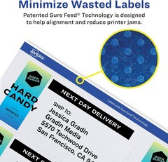 Avery 6522 Printable Shipping Labels, 2″ x 4″, Glossy Crystal Clear 500 Labels
