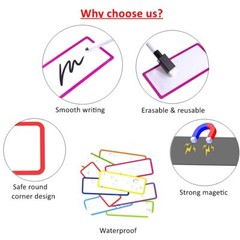 54 Pcs Magnetic Dry Erase Labels Name Plate Tags for Classroom Office Whiteboard