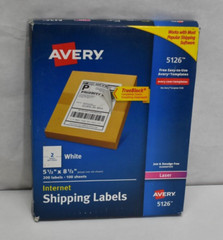 Avery 5126 Trueblock White Laser 200 Internet Shipping Labels 5 1/2″ X 8 1/2″