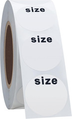 Hybsk White Blank Clothing Size Stickers 1 Inch round Adhesive Labels