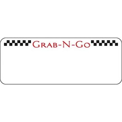 HUBERT® White 30-Up Laser Labels Imprinted “Grab-N-Go” – 2 1/2″L x 1″H