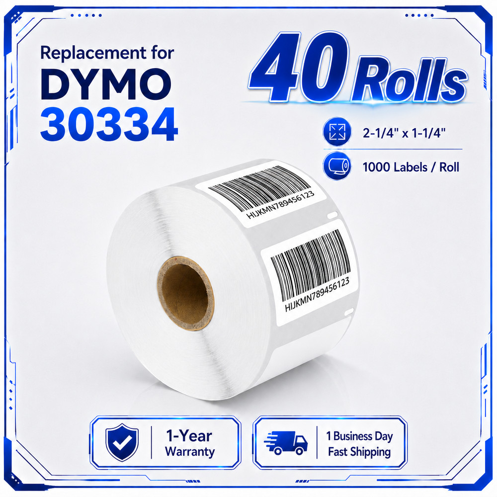 40Rolls 1-1/4″ x 2-1/4″ Multipurpose 1000 Labels 30334 for Dymo Labelwriter 450