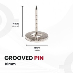 16MM GROOVED Flathead Pins for Retail Security Tags EAS Loss Prevention – 100…