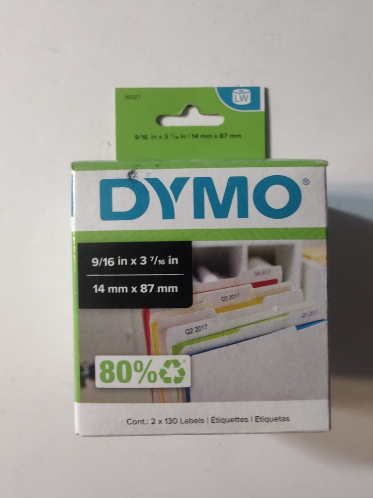 DYMO 30327 LW White File Folder Labels 9/16” X 3 7/16” 14mm X 87 mm NEW