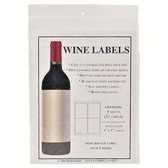 Blank Wine Bottle Labels 32 pack Water Resistant Vinyl For InkJet Or Laser Print