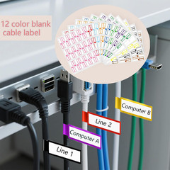 12 Sheet 360 Pcs Waterproof Cable Labels,Wire Label for Management,Color Bord…