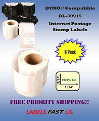 8 Rolls 30915 Dymo® Compatible Postage Labels EL60 Internet Stamp Name Badges