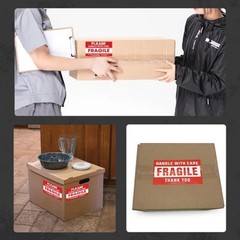 250 Fragile Warning Stickers Roll English Label Adhesive Shipping Labels