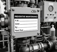 Preventative Maintenance Stickers,3X2 Inch Adhesive Vinyl Labels,200 Pcs per Pac