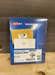 Avery Skilcraft TrueBlock White Self-Adhesive 100 Shipping Labels 8-1/2″ x 11″