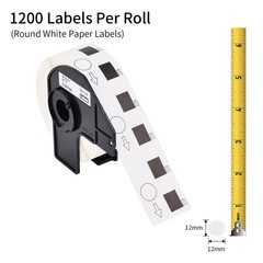 3 x 1200 Round White Paper Label 1/2″DK-1219 for Brother, with Cartridge Frames