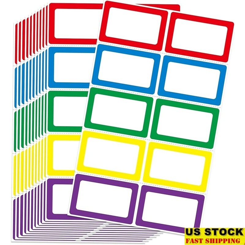 200 Name Tag Stickers Self Adhesive Labels Office School Meetings Parties New
