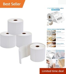 Blank Direct Thermal Shipping Labels – 4 Rolls of 450 Labels for Zebra Printers