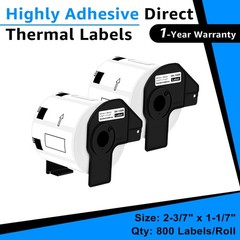 2ROLLS Replacement for Brother DK-1209 Barcode Labels 2.4″ x 1.1″ QL Printers