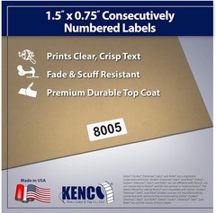 Consecutively Numbered Labels – 1.5×0.75 Inches, 1,000 Roll