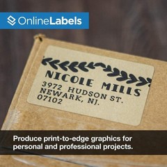 3 x 2 Brown Kraft Rectangle Labels – Pack of 1,000 Labels, 100 Sheets – Inkje…