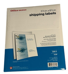 5 1/2″ x 8 1/2″ Shipping Labels – 2 per Sheet (White) Fits 5126, 3200-V (50 pcs)