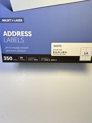Office Depot Inkjet/Laser Address Labels, 1 1/3″ x 4″, White, 350-Pack
