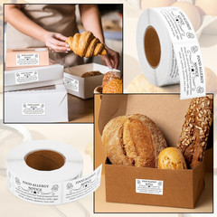 500Pcs Cottage Food Law Labels Stickers, 1.97X0.98 Inch/5 X 2.5 Cm Adhesive Bake
