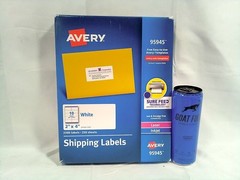 Avery 95945 White Shipping Labels 2″ x 4″ 2500 Labels 250 Sheets Laser Inkjet