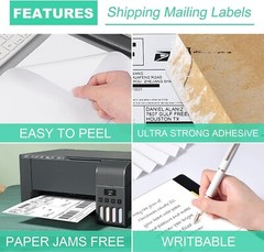 2000 Shipping Mailing Labels 8.5″x5.5″ Half Sheet Self Adhesive 2 Per Sheet UPS