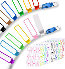 12 Sheet 360 Pcs Waterproof Cable Labels,Wire Label for Management,Color Border