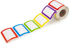 500 Stickers – 3.5″ X 2.25″Colors Plain Name Tag Labels with Perforated Line for