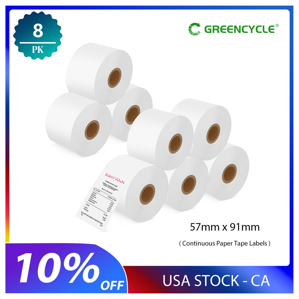 8ROLLS Continuous Paper Label 2 1/4″ x 250′ for Dymo 30270 LabelWriter 400 450