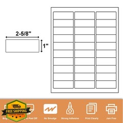 1″ X 2-5/8″ 30 Up Mailing Labels for Laser/Inkjet Printer,Address Labels,Ther…