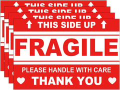 4 X 6 Inch Large Fragile Stickers Warning Labels 120 PCS Permanent Adhesive