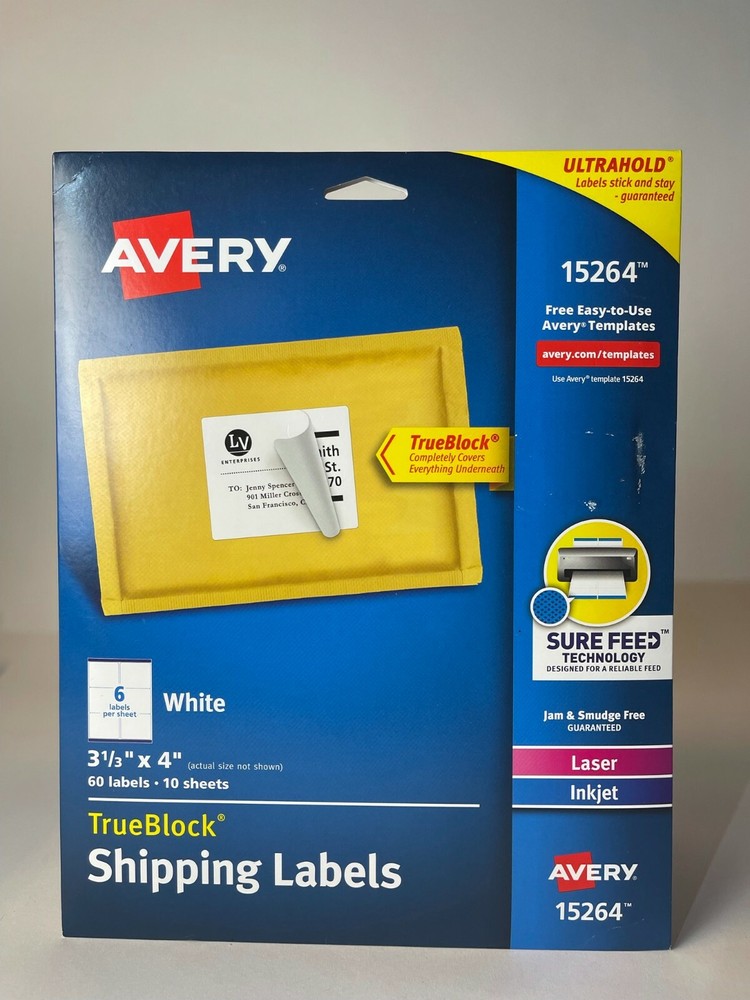 Avery 15264 Shipping Labels 3 1/3” x 4”