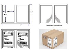 1000 Quality Round Corner Shipping Labels 2 Per Sheet 8.5″ x 5.5″