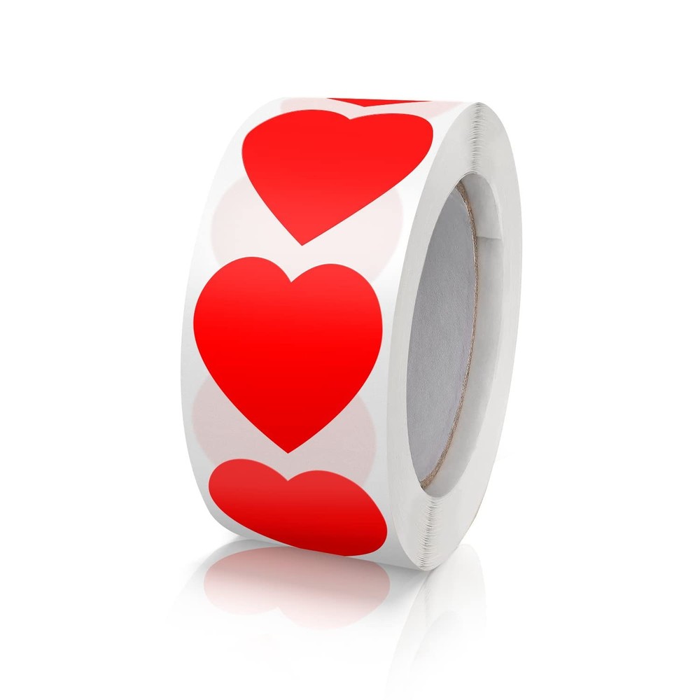 500Pcs 1 Inch Heart Shaped Tanning Stickers for Valentine’s Day Wedding Evelopes