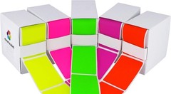 250 Count 2×3″ Color Code Labels, 5 Fluorescent Colors