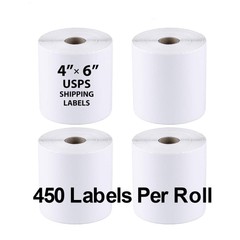 4×6 Direct Thermal Address Shipping Labels – 450 Per Roll -For Zebra 2844 Eltron