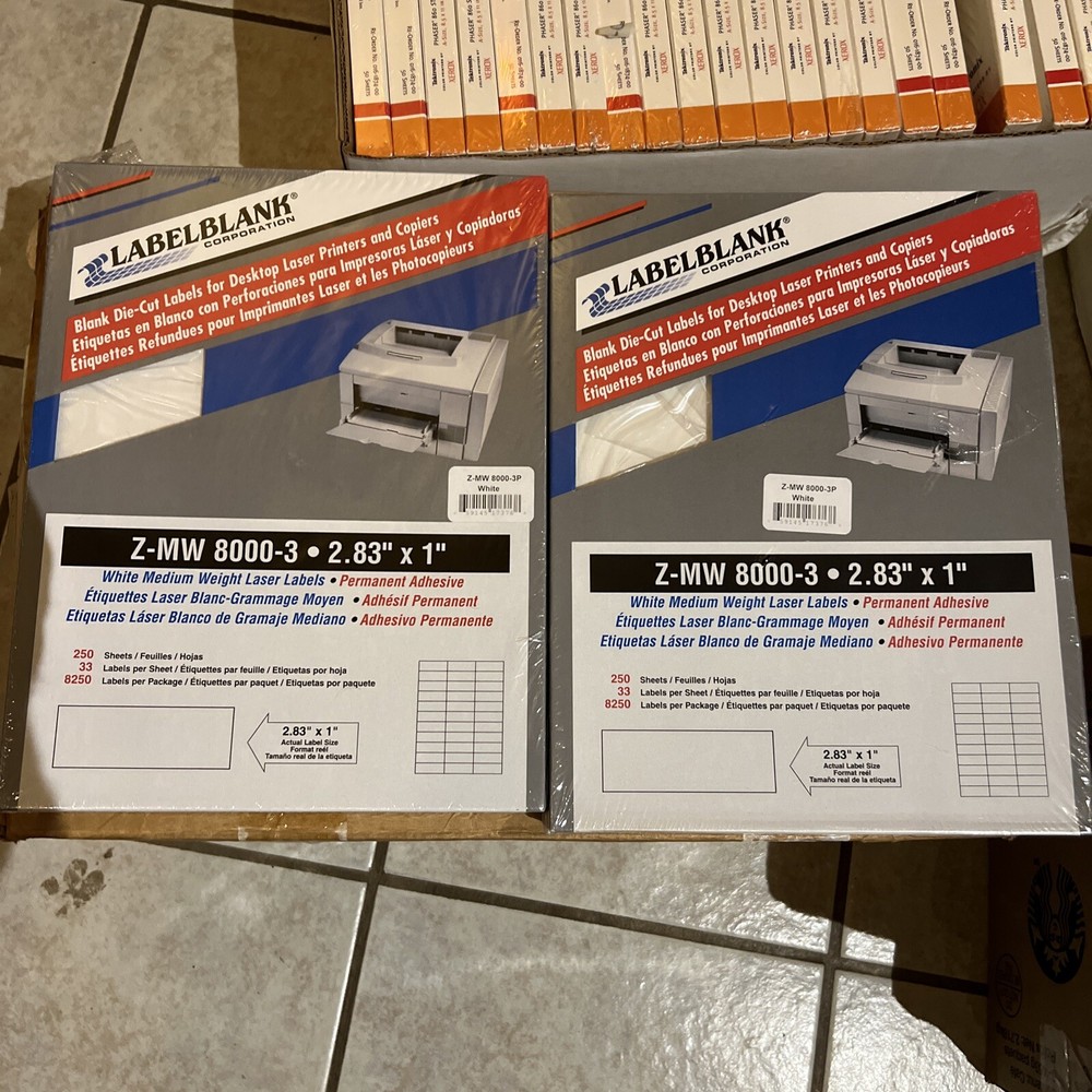 2 Packs LABELBLANK Z-MW-8000-3 2.83″X 1″ BLANK DIE-CUT SheetLABELS 16,500 Labels