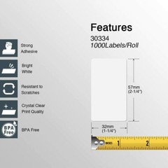 12 Rolls Shipping Label Compatible for Dymo LabelWriter 30334 2-1/4″ x 1-1/4″
