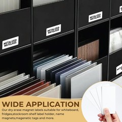 50 Pcs 4” x 2” Reusable Dry Erase Blank Magnetic Labels for Whiteboards