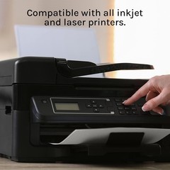 White Sticker Half Sheet Labels – 8.5″ x 5.5″ – Laser/Inkjet Compatible – 2 p…