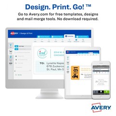 Avery 18163 Shipping Labels – 2″ x 4″ White Paper,TrueBlock®,Laser/Inkjet,100 Ct