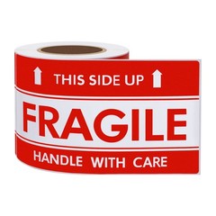 Hybsk This Side Up Fragile Stickers 3×5 inch Handle with Care Shipping and Packi
