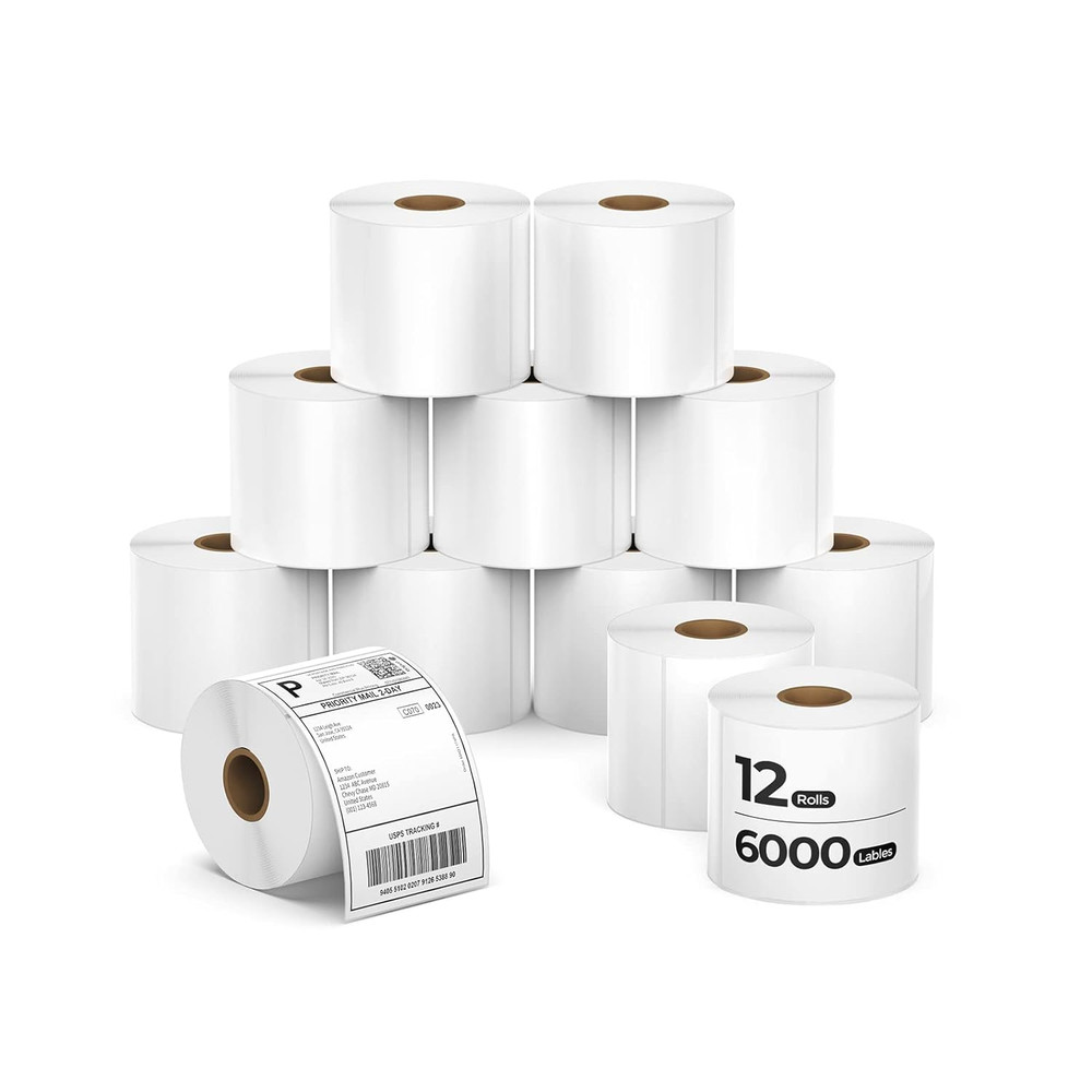 4X6 Inch Direct Thermal Shipping Labels, 6000 Pcs/12 Rolls(500 Pcs per Roll), Sh
