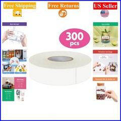 300 White Food Labels, 1×3 inches, Water/Oil/Tear Resistant, Perforated Roll