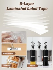 L1-C Label Maker Tape Refills 3 Rolls 16mm x 4m 0.63″ x 13′ Continuous Therma…