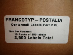 Francotyp-Postalia Centormail Labels 2,500 Labels Total (10 Packs of 250 labels)