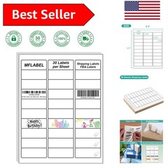 1500 White Shipping Labels – Perfect for Laser & Inkjet Printers