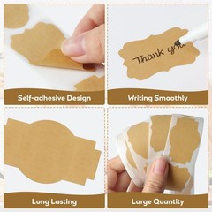 Etiquetas adhesivas tarros y botellas de color marrón kraft | Kraft en blanco