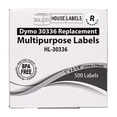 DYMO LW 30336-R REMOVABLE Multipurpose Labels (1″ x 2-1/8″) – (12) Rolls of 500