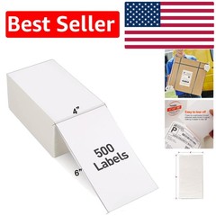 Multicolor Fanfold 4”x 6” Thermal Shipping Labels – 500 Count for E-commerce Use